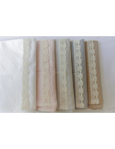 Servilletas Tusor + Puntilla Lateral - Pack x 4