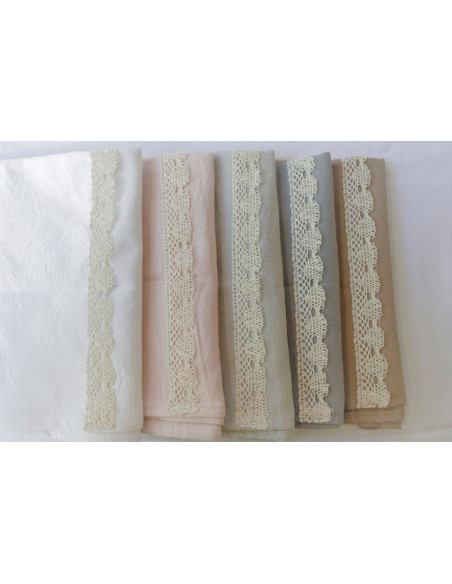 Servilletas Tusor + Puntilla Lateral - Pack x 4