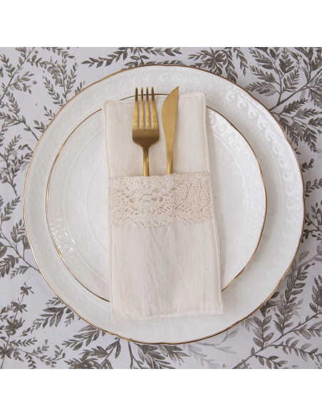 Porta Cubiertos - Puntilla Ancha x 4 unidades