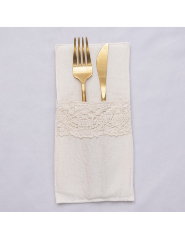 Porta Cubiertos - Puntilla Ancha x 4 unidades