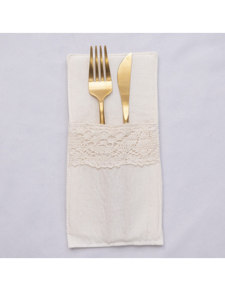 Porta Cubiertos - Puntilla Ancha x 4 unidades