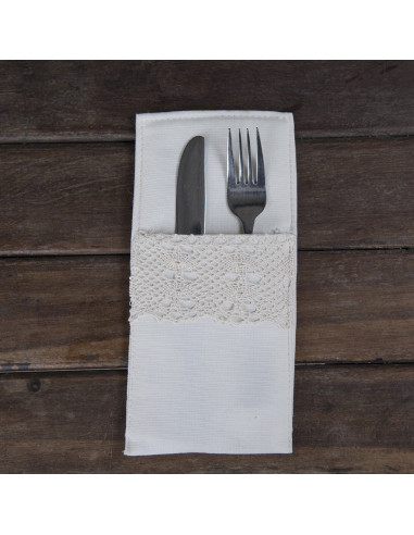 Porta Cubiertos - Puntilla Ancha x 4 unidades