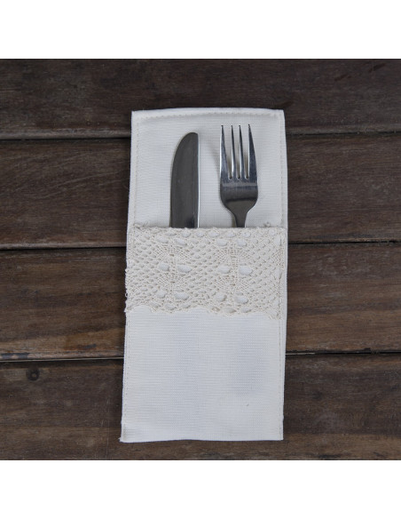 Porta Cubiertos - Puntilla Ancha x 4 unidades