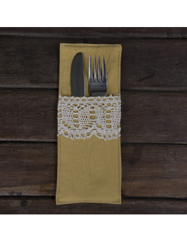 Porta Cubiertos - Puntilla Ancha x 4 unidades