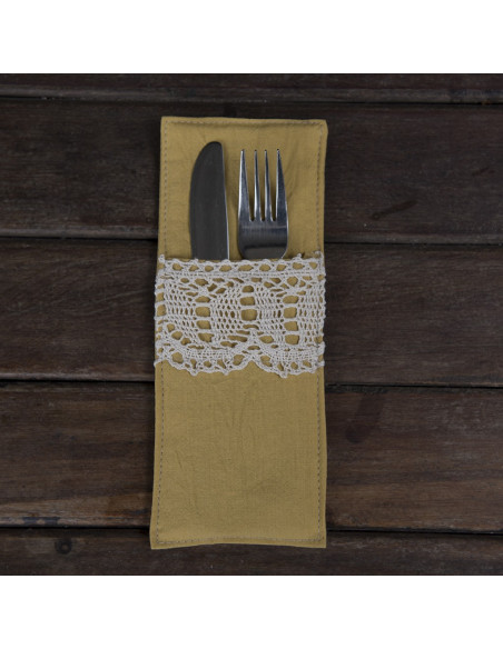 Porta Cubiertos - Puntilla Ancha x 4 unidades