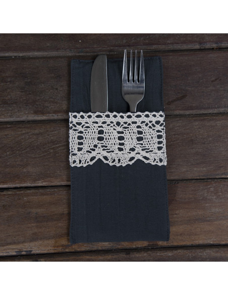 Porta Cubiertos - Puntilla Ancha x 4 unidades