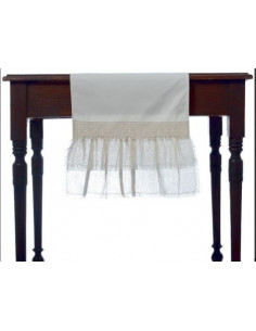 Set Lovely Mesa Premium - Allegra Classic: 4 Individuales + Camino de mesa + Panera + Bolsita