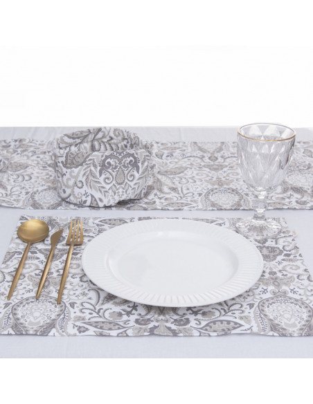 Set Lovely Mesa AM: 4 Individuales + Panera + Camino + Bolsita