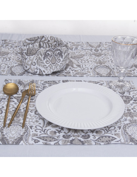 Set Lovely Mesa AM: 4 Individuales + Panera + Camino + Bolsita