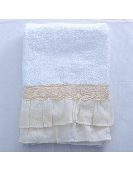 Set Toallón + Toalla con Volados y Puntilla