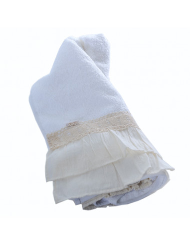 Set Toallón + Toalla con Volados y Puntilla