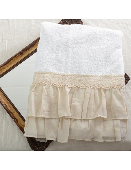 Set Toallón + Toalla con Volados y Puntilla