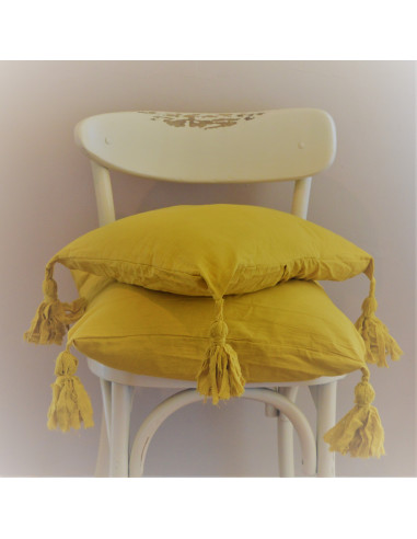 Combo Almohadones  - Arturo - Tusor y Borlas x 2