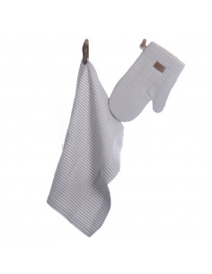 Set Manopla Tusor Rayas : Manopla + Repasador