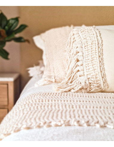 Cobertor de Cama  Calandra  Tusor, Apliques y Almohadon/es