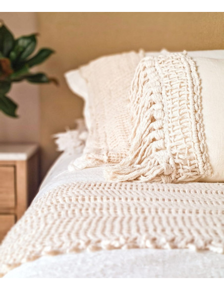 Cobertor de Cama  Calandra  Tusor, Apliques y Almohadon/es