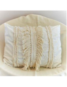 Combo Almohadones - Agnie II - Flecos verticales Lienzo Natural x2