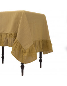 Mantel de Tusor con Volados en Gasa