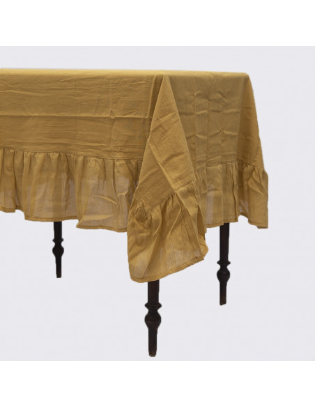 Mantel de Tusor con Volados en Gasa