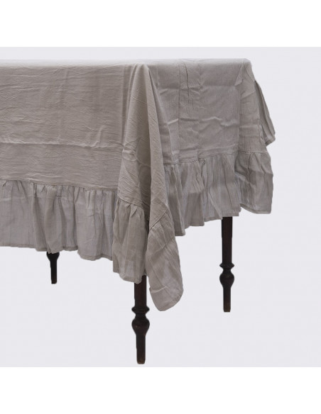 Mantel de Tusor con Volados en Gasa