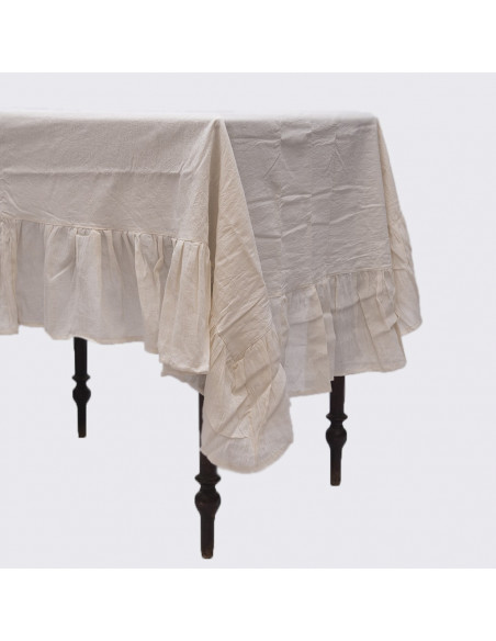 Mantel de Tusor con Volados en Gasa