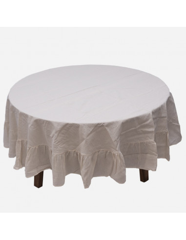 Mantel de Tusor con Volados en Gasa