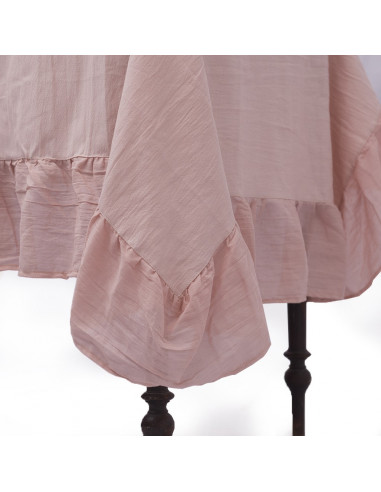 Mantel de Tusor con Volados en Gasa