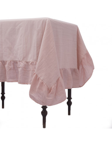 Mantel de Tusor con Volados en Gasa