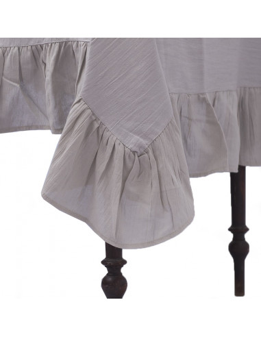 Mantel de Tusor con Volados en Gasa