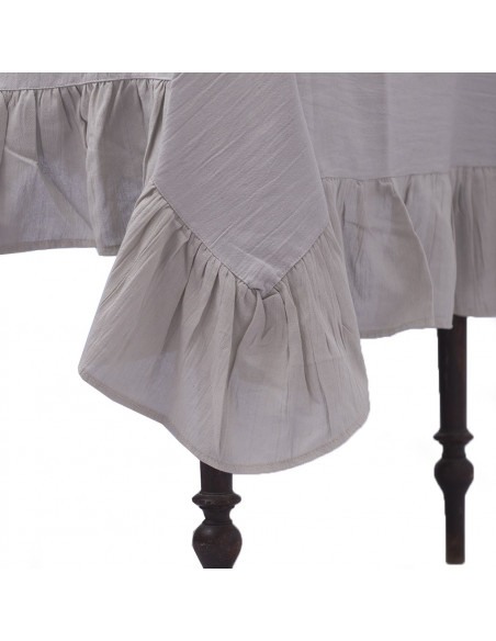 Mantel de Tusor con Volados en Gasa