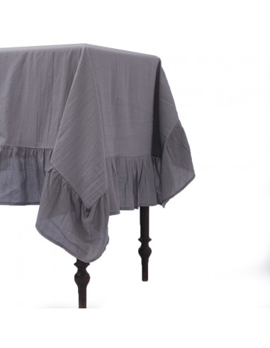 Mantel de Tusor con Volados en Gasa