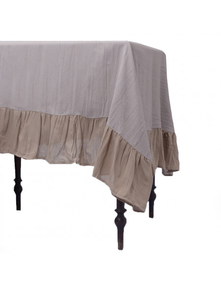 Mantel de Tusor con Volados en Gasa