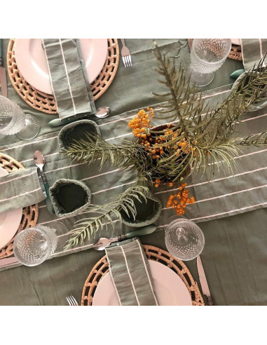 Mantel de Tusor Rayas