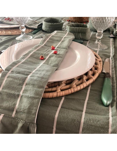 Mantel de Tusor Rayas