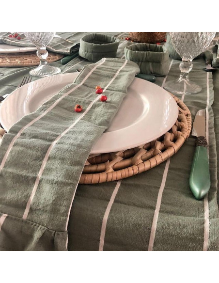 Mantel de Tusor Rayas