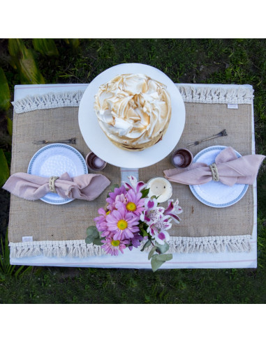 Individuales Arpillera & Macramé x 4