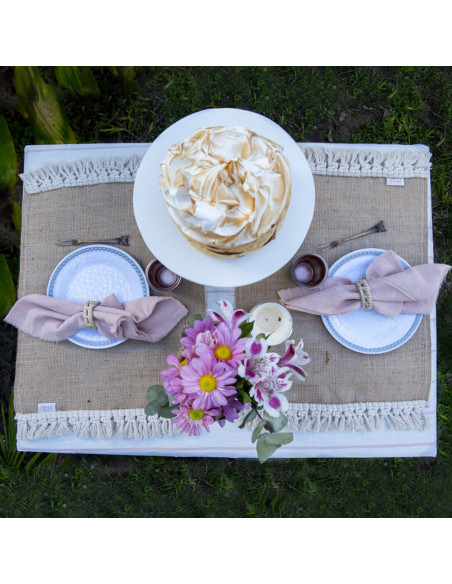 Individuales Arpillera & Macramé x 4