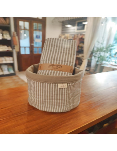 Pack Individuales Reversibles + Contenedor Tusor MIl Rayas