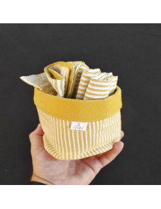 Pack Individuales Reversibles + Contenedor Tusor MIl Rayas