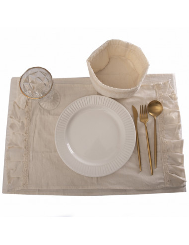 Set Lovely Mesa Tusor: 4 Ind + Panera + Camino + Bolsita