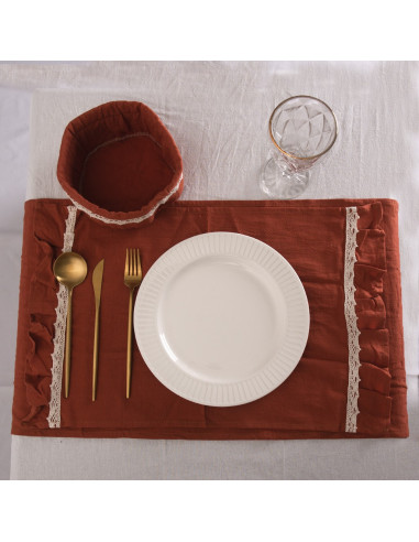 Set Lovely Mesa Tusor: 4 Ind + Panera + Camino + Bolsita
