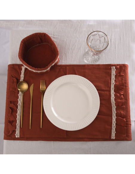 Set Lovely Mesa Tusor: 4 Ind + Panera + Camino + Bolsita