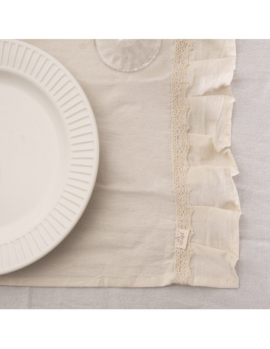 Promo 5 +1 Free Set Lovely Mesa Tusor Volados en Gasa