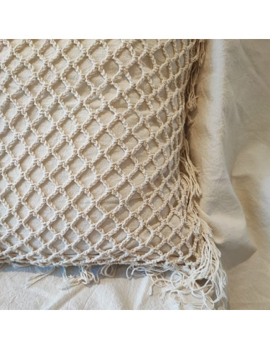 Crochet Rombos  y Flecos - Almohadón