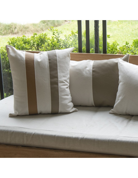 Combo Pack x 4 Almohadones Panama + Cuero - Vison