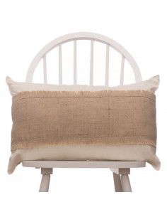 Combo Almohadones  Natural Centro Arpillera y Flecos Lat